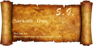 Sarkadi Irma névjegykártya