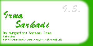 irma sarkadi business card